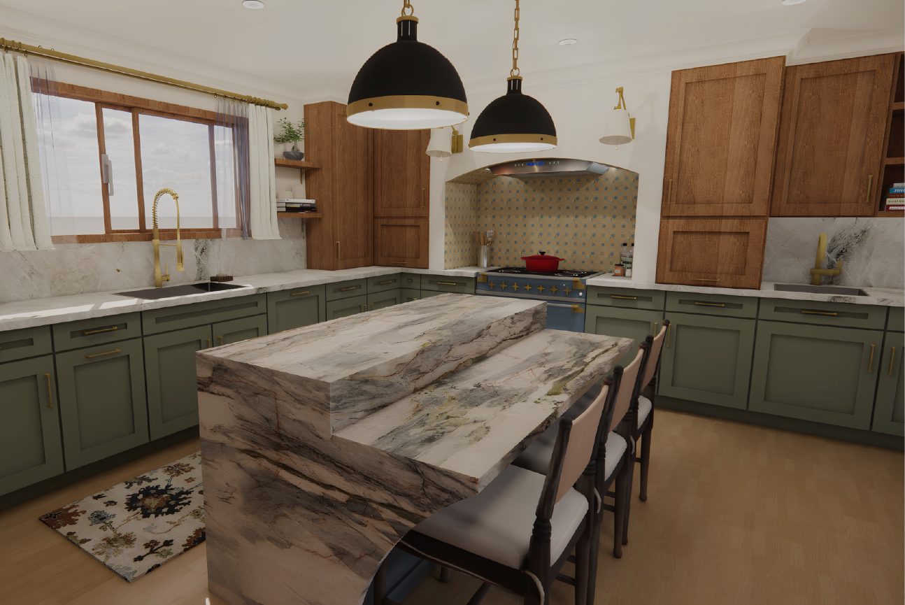 Kitchen rendering by HSID Dallas graduate Elizabeth Bird